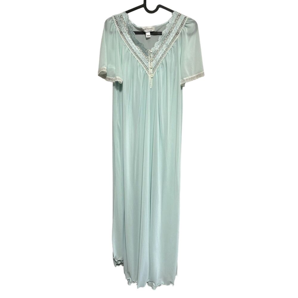 Vintage Miss Elaine nightgown Small baby Blue~sexy Full Length